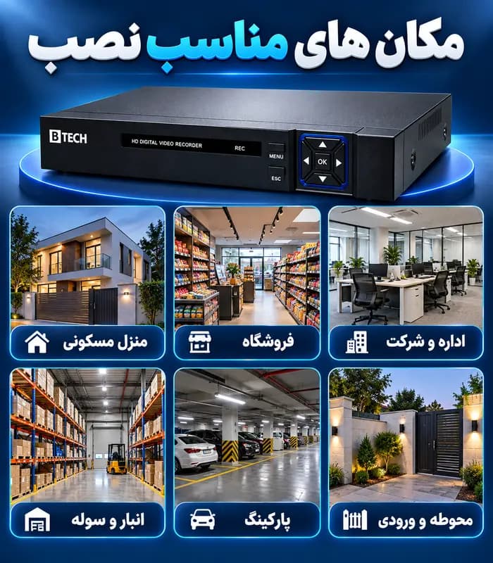 دستگاه IP NVR ده کانال 8MP ساپورت خروجی 4K تصویر هوش مصنوعی برند B-TECH مدل BT-810AI سرور داخلی (ایران) — تصویر ۸