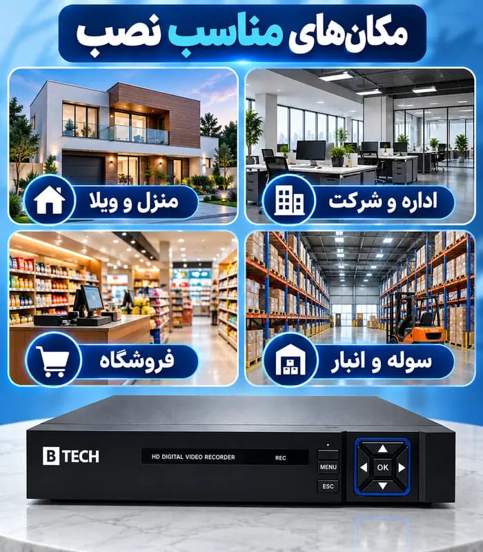 دستگاه IP NVR شانزده کانال 8MP ساپورت خروجی 4K تصویر هوش مصنوعی برند B-TECH مدل BT-816AI سرور داخلی (ایران) — تصویر ۸