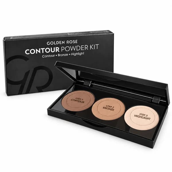 پالت کانتور سه‌کاره گلدن رز Contour Powder Kit وزن 10.5 گرم — تصویر ۲