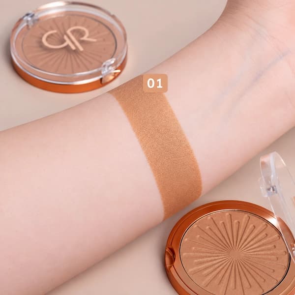 برنزر پودری گلدن رز Sun Bright شماره 01 Sunglow وزن 12.5 گرم — تصویر ۲