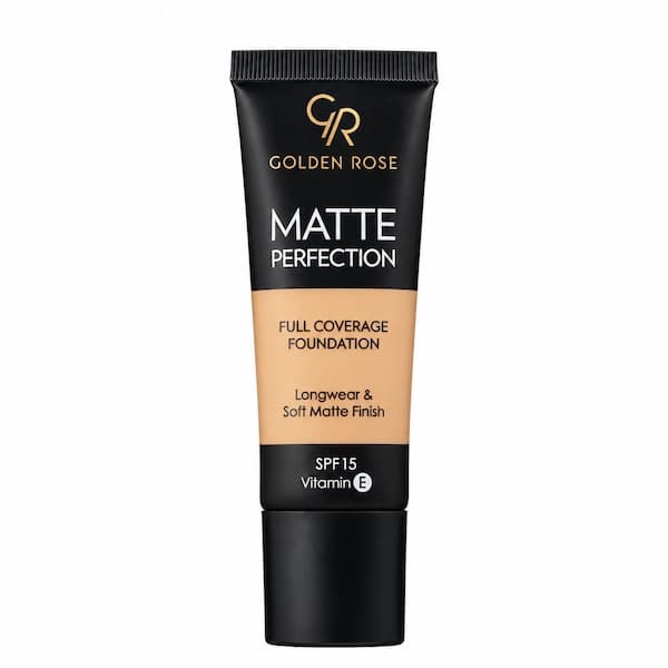 کرم پودر مات گلدن رز Matte Perfection با پوشانندگی بالا SPF15 و ویتامین E حجم 35 میل