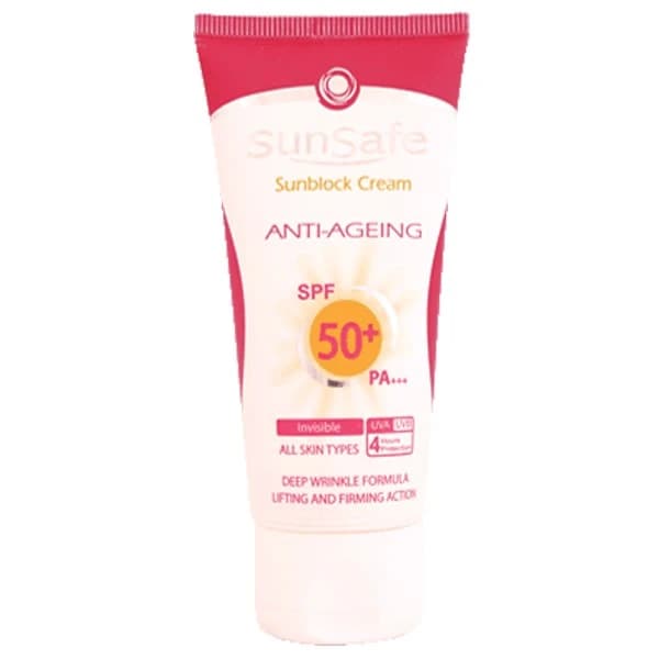 کرم ضدآفتاب و ضدچروک سان‌سیف بی رنگ spf 50+ ، حجم 50 میلی‌لیتر — تصویر ۷