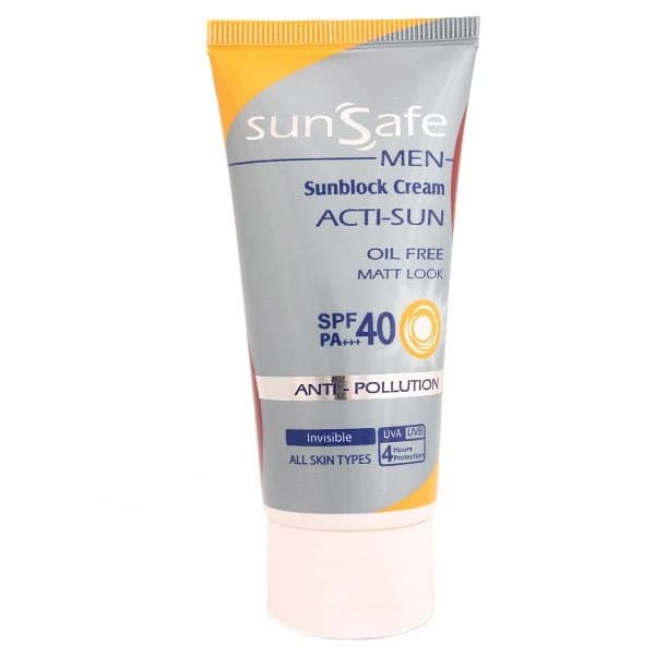 کرم ضدآفتاب بی رنگ آقایان سان‌سیف SPF40 — تصویر ۳