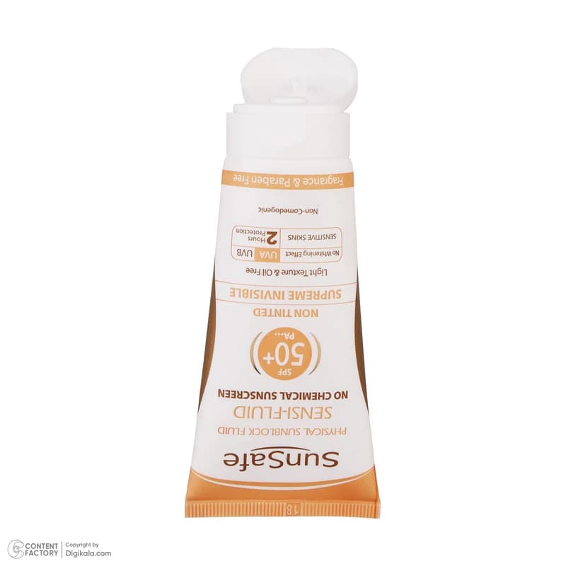 کرم ضدآفتاب سان‌سیف مدل سنسی فلوئید بی رنگ +SPF50، حجم 50 میلی‌لیتر — تصویر ۶