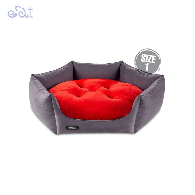 جای خواب سگ و گربه مدل شش ضلعی برند نیناپت NinaPet(رنگ طوسی،قرمز – سایز 1)