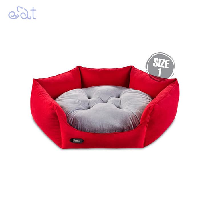 جای خواب سگ و گربه مدل شش ضلعی برند نیناپت NinaPet(رنگ طوسی،قرمز – سایز 1) — تصویر ۳