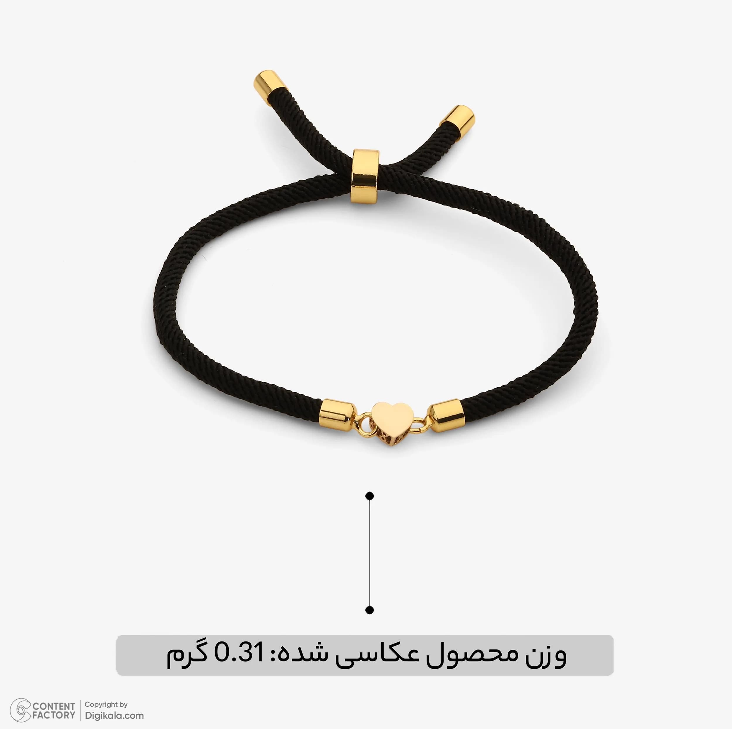 دستبند طلا 18 عیار زنانه با بند بافت مایا ماهک مدل MB1925 قلب سه بعدی — تصویر ۷