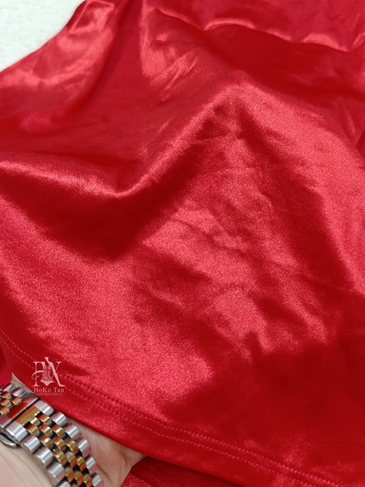 لباس خواب زنانه فانتزی شاین دار قرمز کد 100418 — تصویر ۷