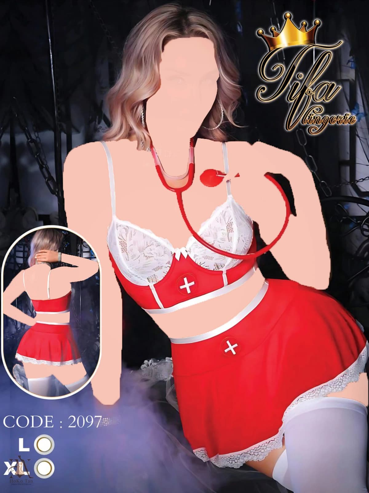 کاستوم پرستاری فنردار جوراب دار کد 88 — تصویر ۷