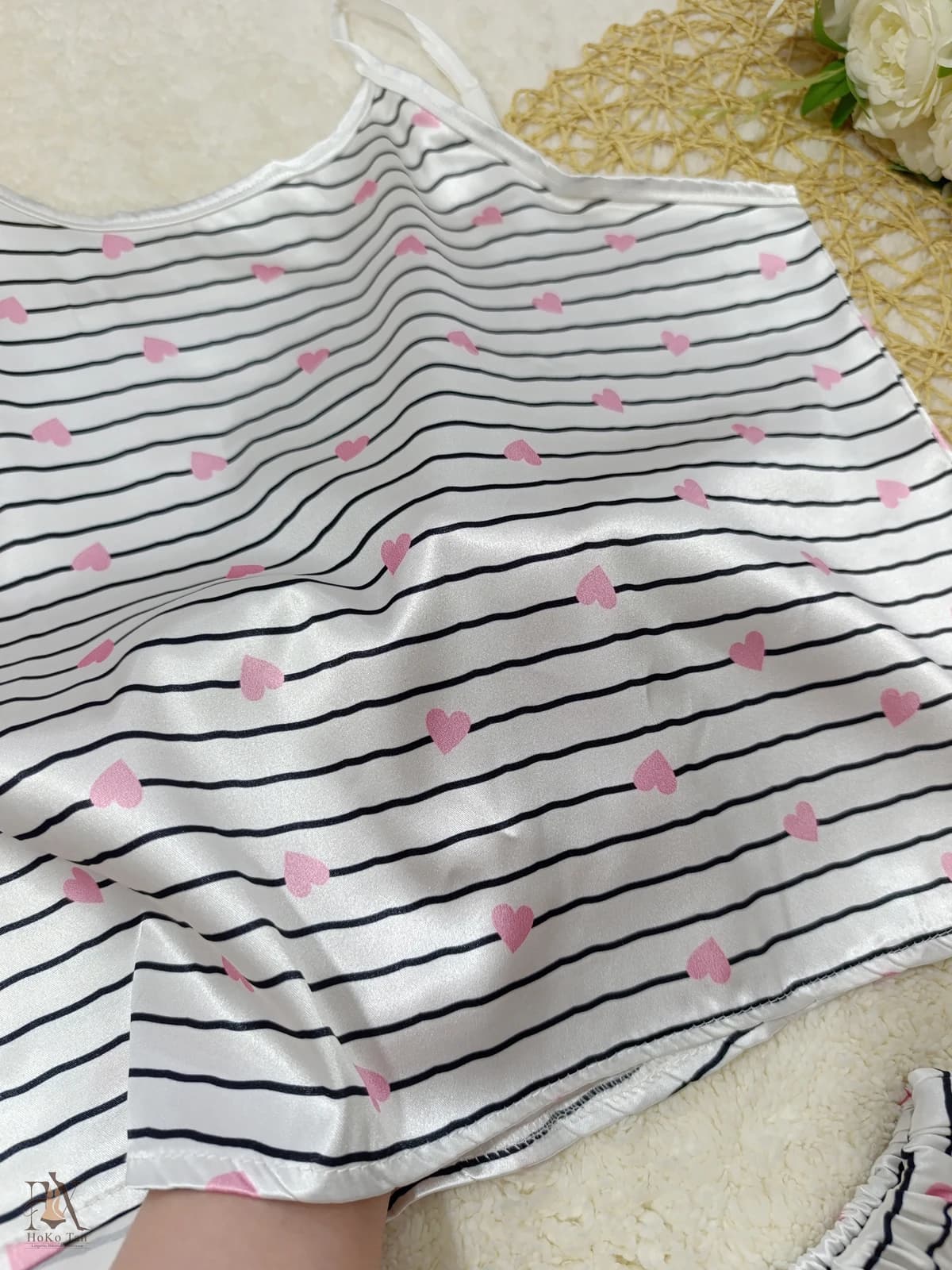 تاپ و شورتک ساتن سایز بزرگ کد 76 — تصویر ۲