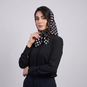 مینی‌ اسکارف زنانه خال‌خالی نخی مدل 13