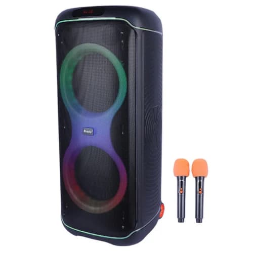 اسپیکر چمدانی بلوتوثی برودو BTS-2496 + میکروفون — تصویر ۷