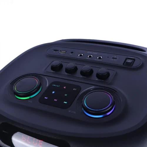 اسپیکر چمدانی بلوتوثی برودو BTS-2496 + میکروفون — تصویر ۵