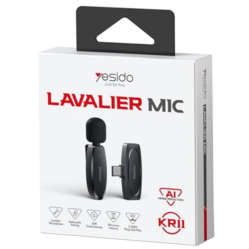 میکروفون یقه ای یسیدو مدل KR11 (تک کاربره , Type-C) — تصویر ۲