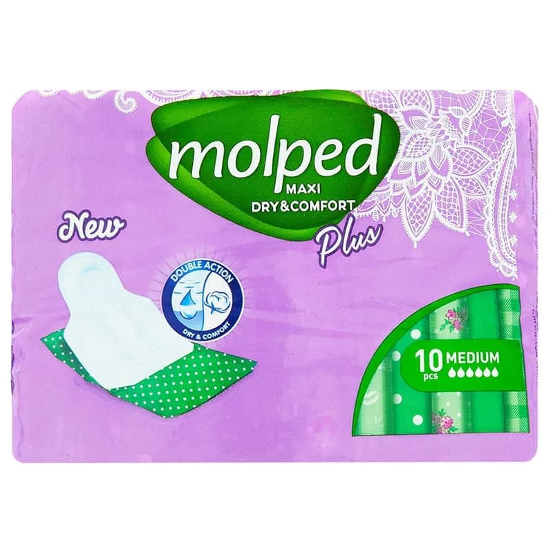 نوار بهداشتی مدل خشک و ضخیم متوسط 10 تایی molped