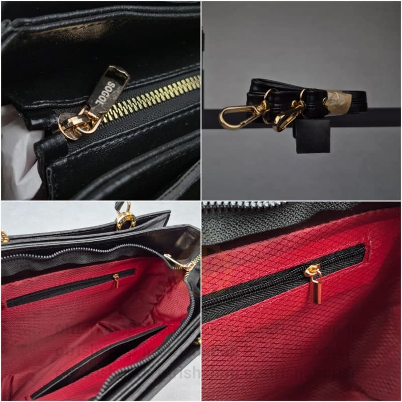 کیف زنانه چرمی مربعی برند سوگل (چرم آنالین وارداتی، بند دوشی و دستی، ابعاد 28x12x21) — تصویر ۳