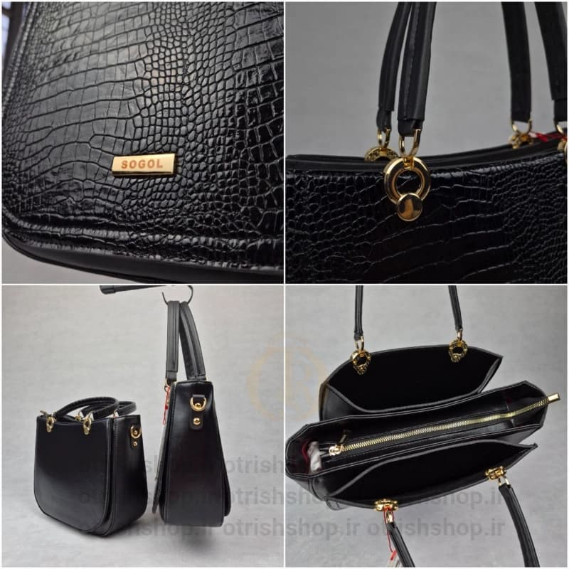کیف زنانه چرمی مربعی برند سوگل (چرم آنالین وارداتی، بند دوشی و دستی، ابعاد 28x12x21) — تصویر ۴