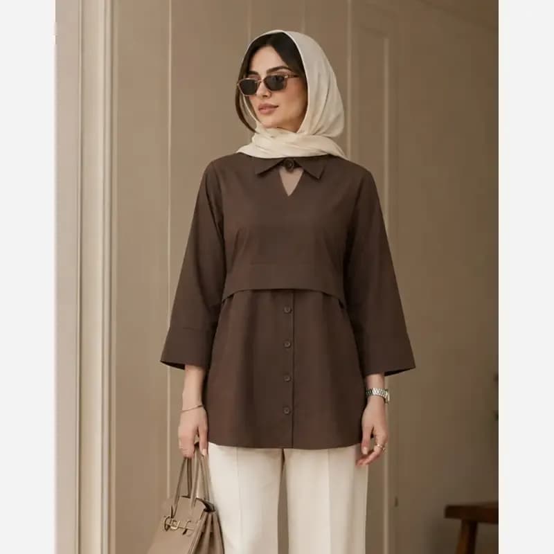 تونیک زنانه لینن مدل پری سایز 38 تا 48