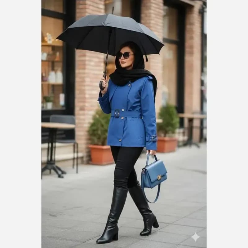 ترنچ کت زنانه کتان زارا آستردار مدل الین — تصویر ۴