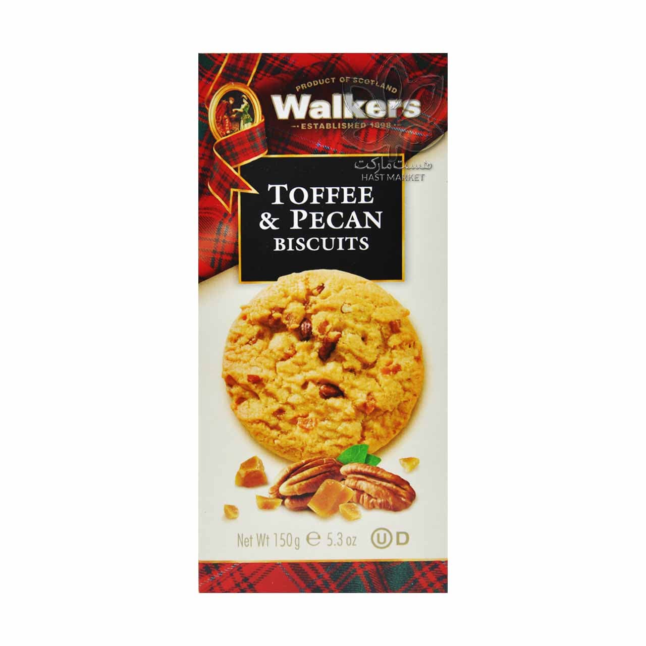 بیسکوییت با تکه های تافی و گردو پکان ۱۵۰ گرم واکرز – walkers