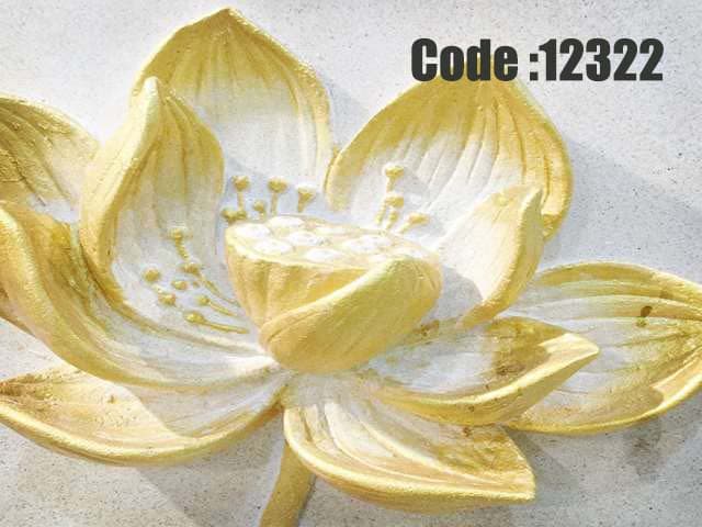 پوستر دیواری طرح گل لوتوس طلایی برجسته