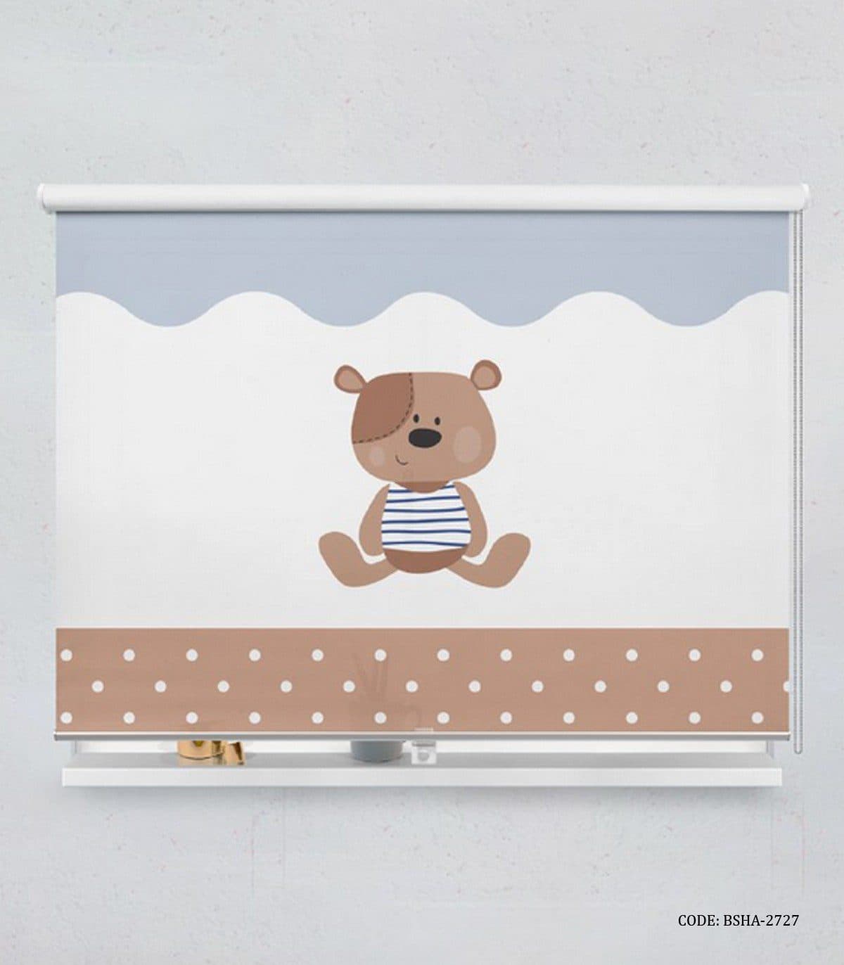 پرده شید اتاق کودک پسر طرح خرس مدل Little Bear
