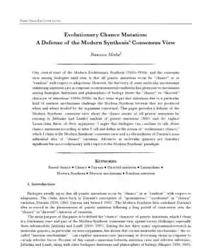 دانلود کتاب Evolutionary Chance Mutation: A Defense of the Modern SynthesisÖ Consensus View – جهش شانس تکاملی: دفاع از سنتز…