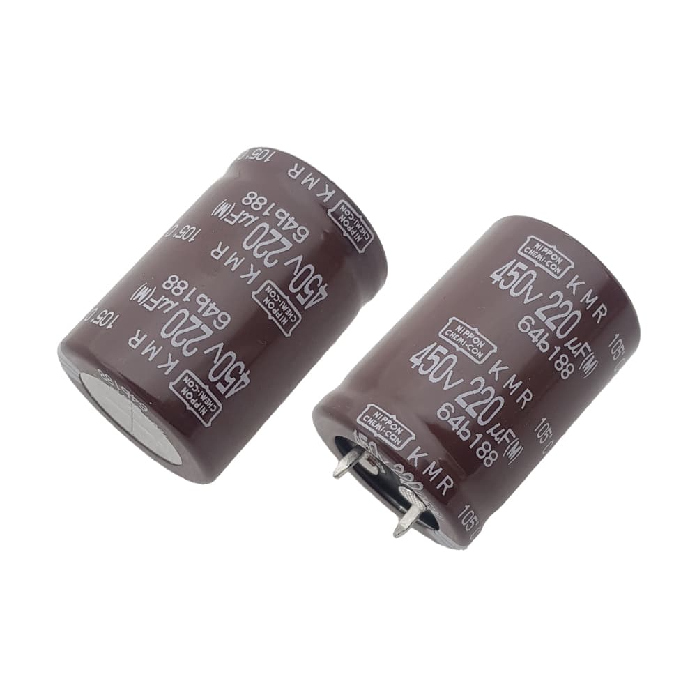 خازن الکترولیتی نیپون مدل NIPPON KMR 220uF 450V 25.4×35mm — تصویر ۲