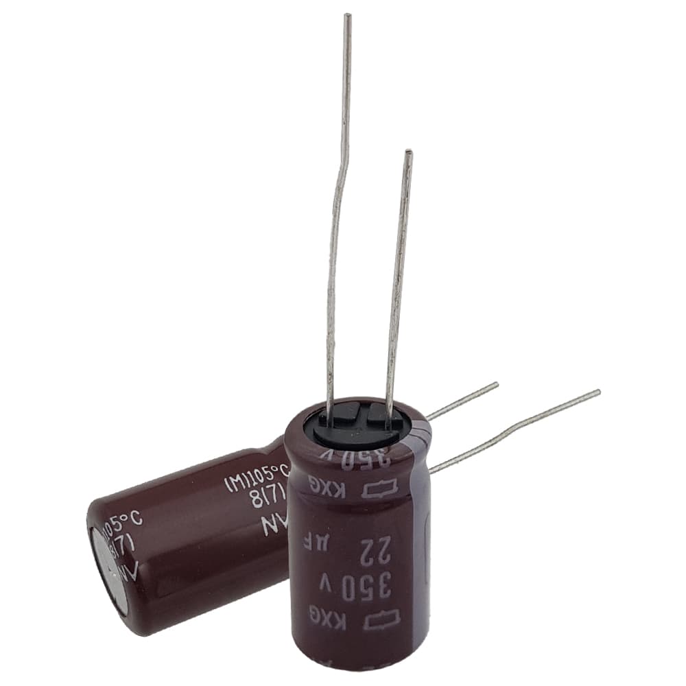 خازن الکترولیتی نیپون مدل NIPPON KXG 22uF 350V 12.5×20mm — تصویر ۳