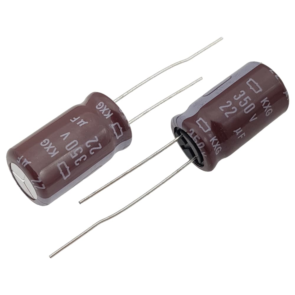 خازن الکترولیتی نیپون مدل NIPPON KXG 22uF 350V 12.5×20mm — تصویر ۲