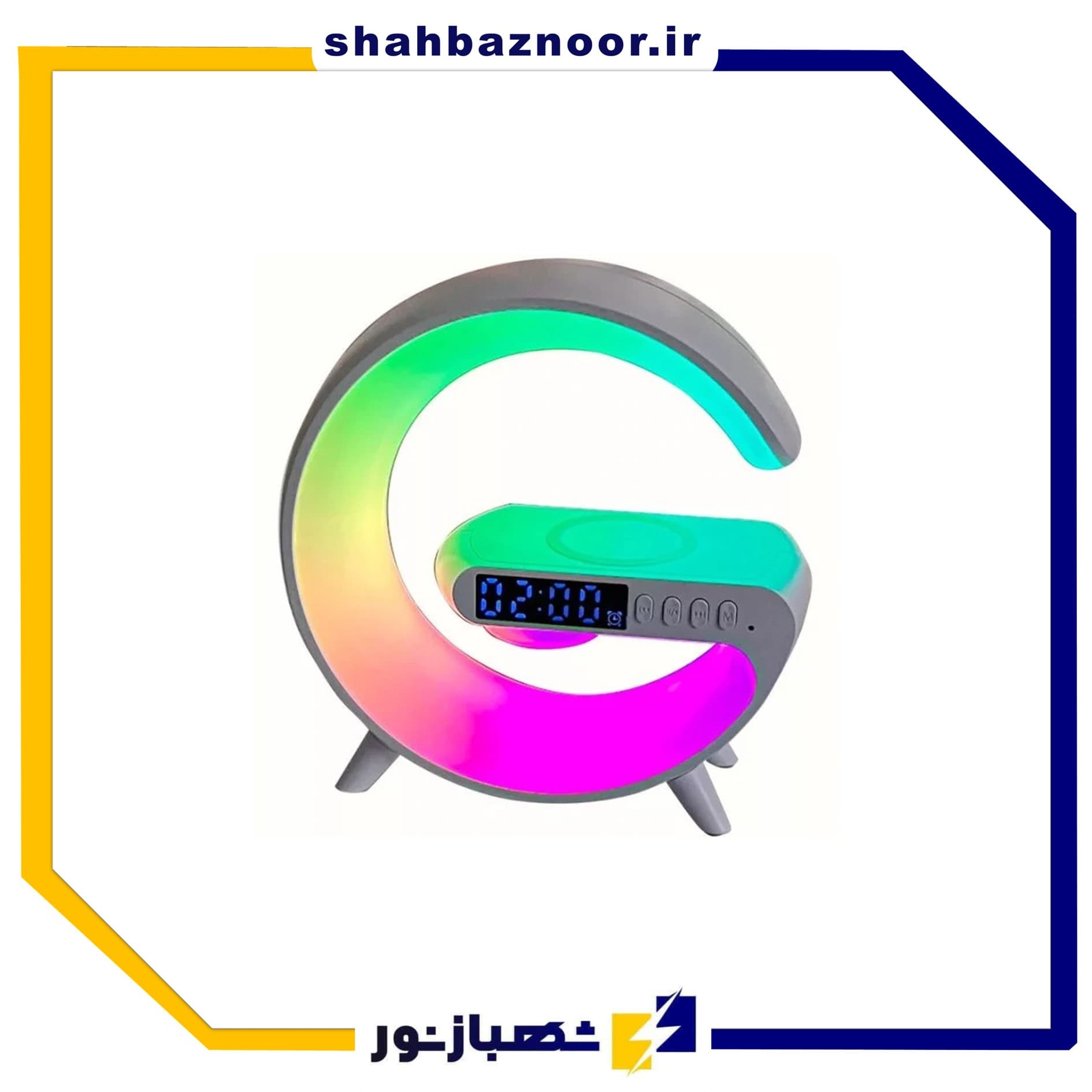 گجت 6 کاره بلوتوث ،اسپیکر، دکوری ، نور پردازی ، ساعت و آلارم مدلG63 سایز بزرگ — تصویر ۳