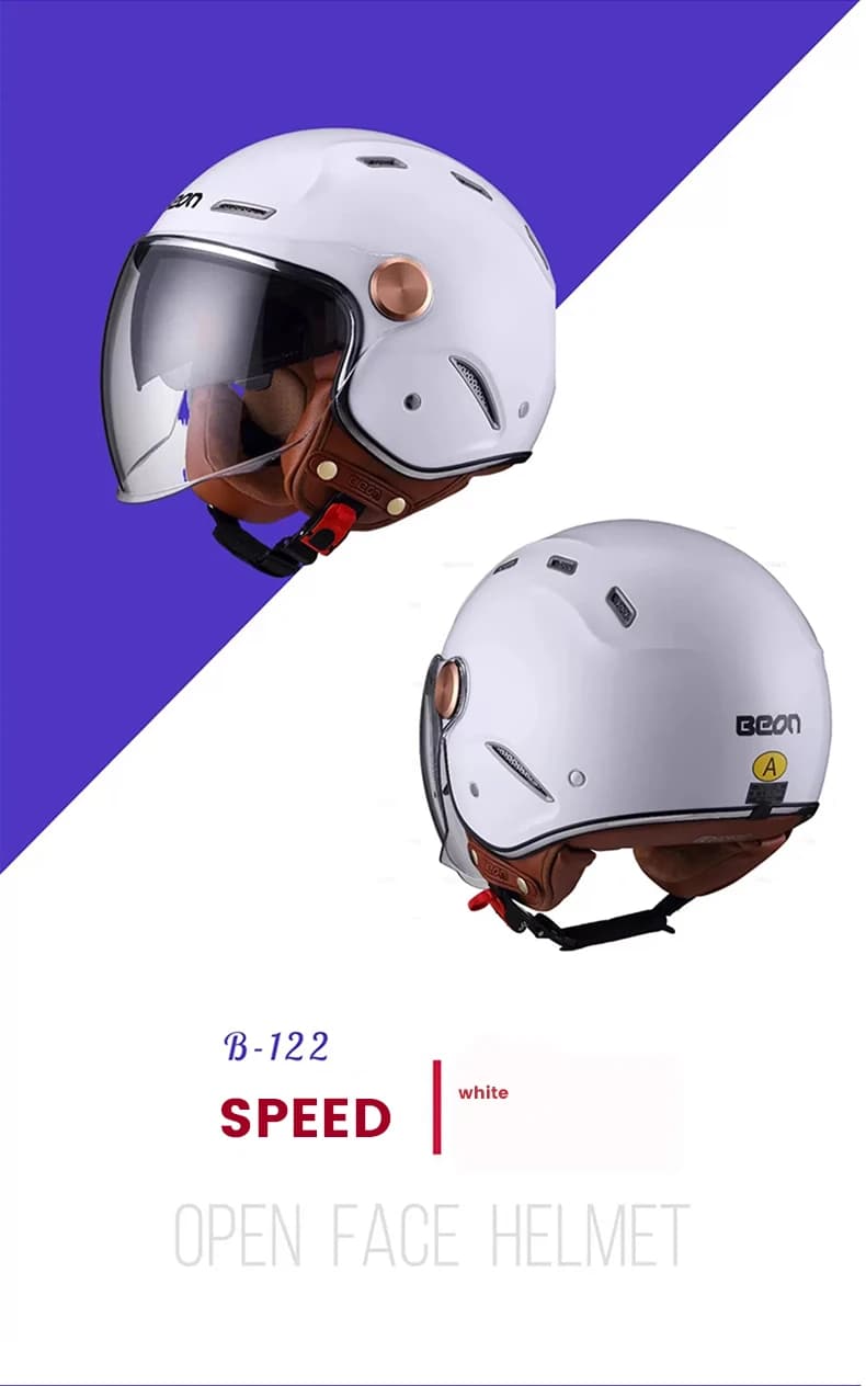 کلاه کاسکت بئون مدل B122-WHITE — تصویر ۲