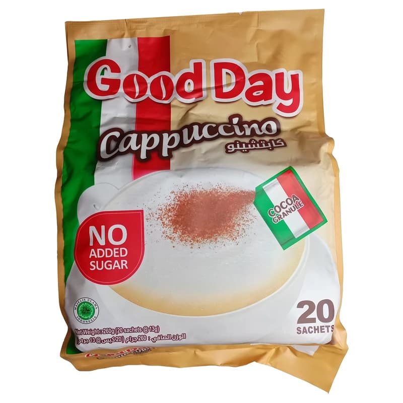 کاپوچینو رژیمی گوددی Good Day بدون شکر بسته 20 عددی