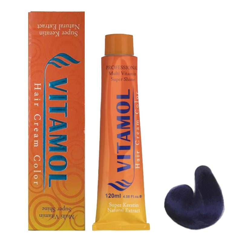 واریاسیون ویتامول (Vitamol) آبی کاربنی (شماره ۰۰۶) حجم ۱۲۰ میلی لیتر (بزرگ) | Vitamol Lightener 006 Hair Color
