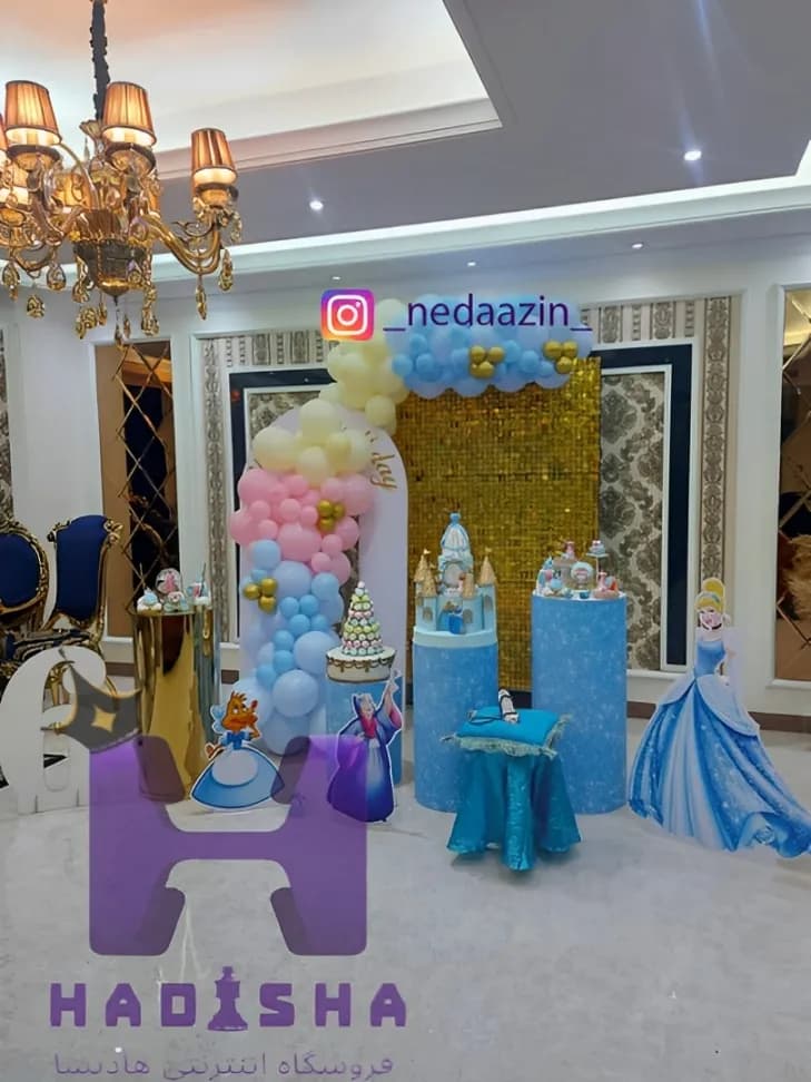 بادکنک آرایی تم تولد سیندرلا — تصویر ۴