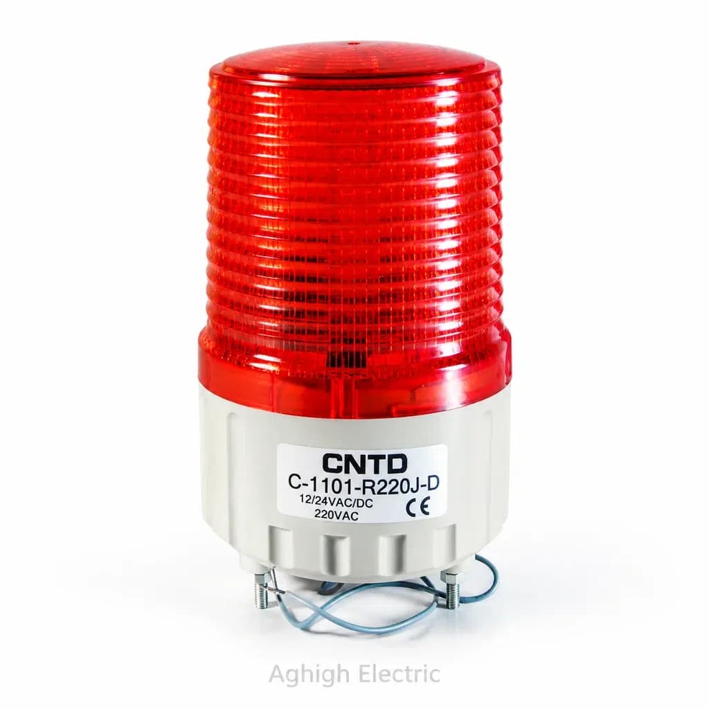 چراغ گردان آژیردار قرمز CNTD مدل C-1101-R220J-D (۲۲۰ ولت) — تصویر ۲