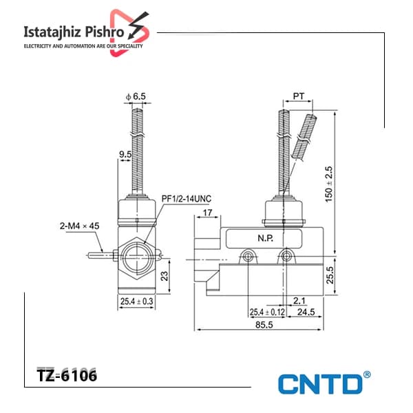 لیمیت سوئیچ حفاظ دار آنتنی مدل TZ‑6106 — تصویر ۲