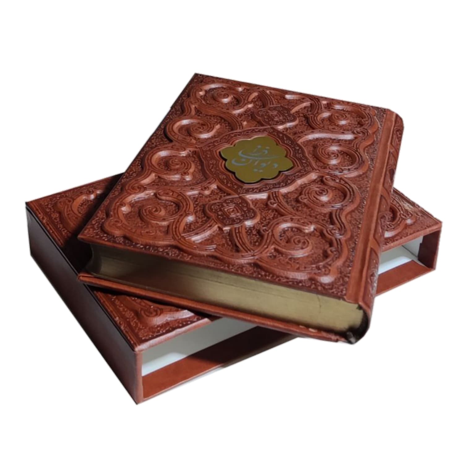 125276-کتاب نفیس دیوان حافظ وزیری گلاسه قابدار کشویی برجسته طرح پروانه ای-میردشتی — تصویر ۴