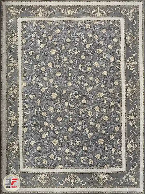 فرش ماشینی 1500 شانه طرح خاطره تیتانیوم