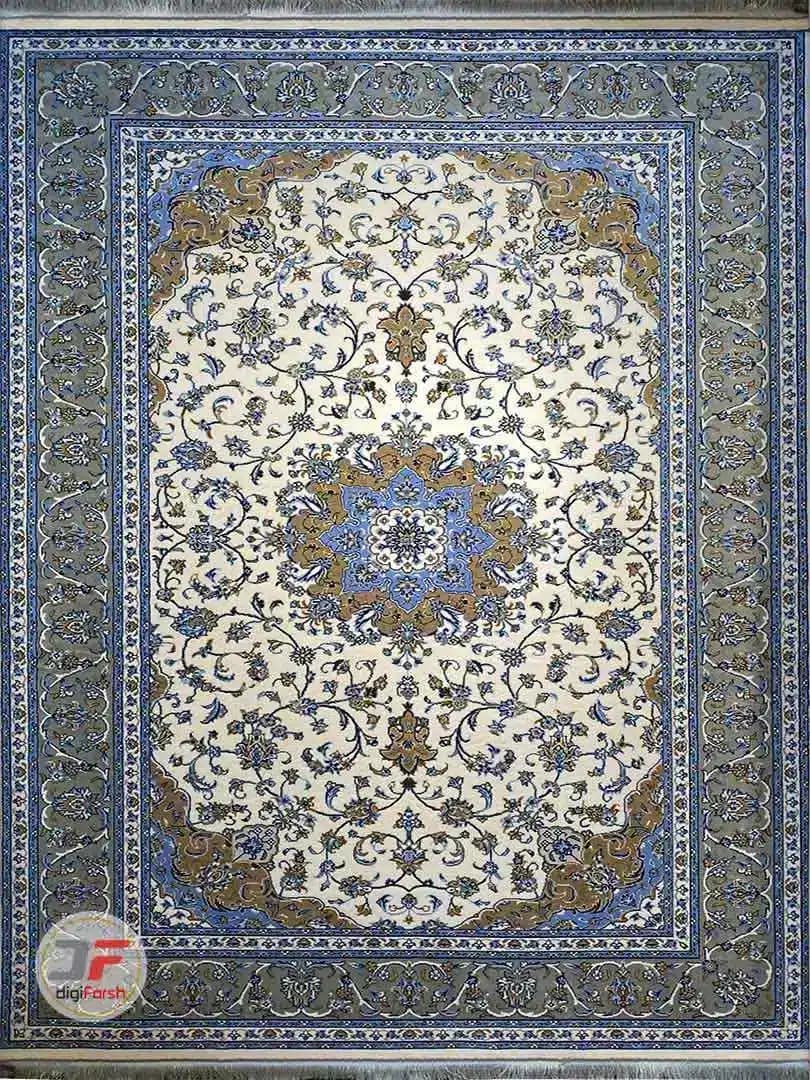 فرش طرح دستبافت سنتی حاشیه طوسی کد 704