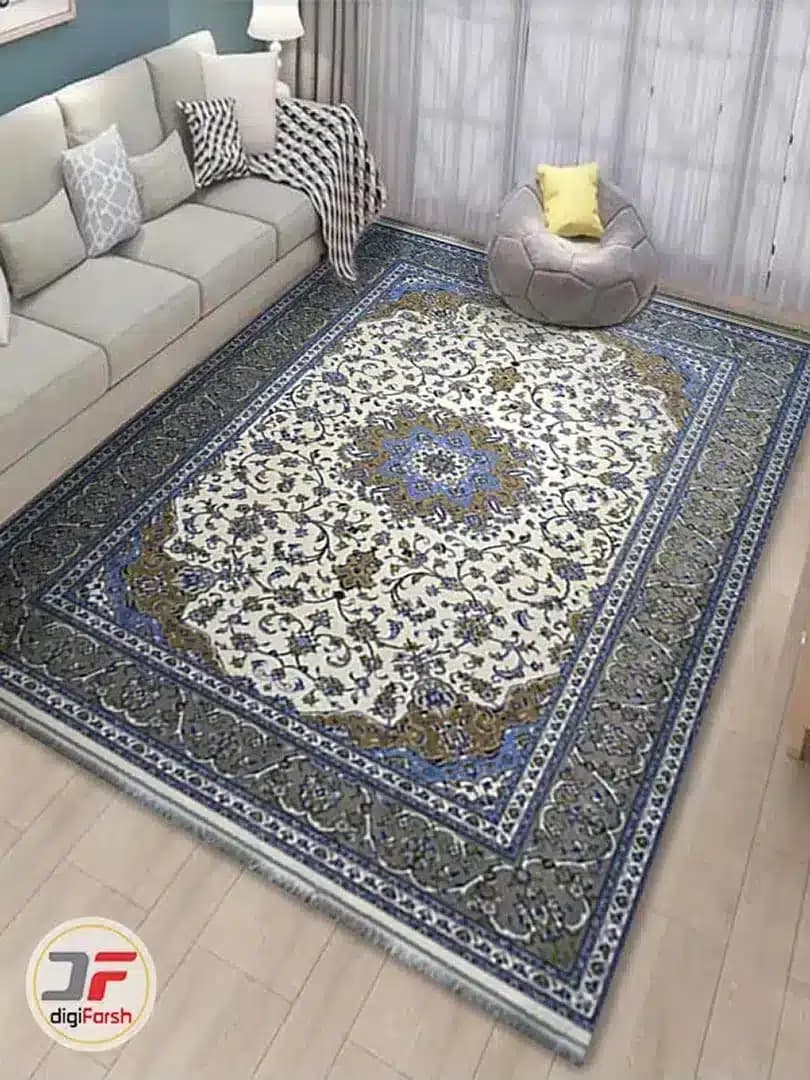 فرش طرح دستبافت سنتی حاشیه طوسی کد 704 — تصویر ۲