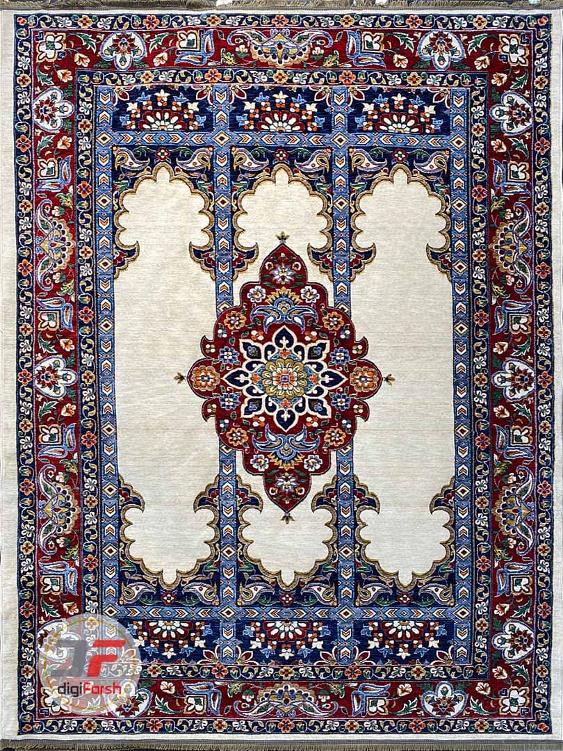 فرش طرح سنتی و دستبافت زرناز کرم کد 2005