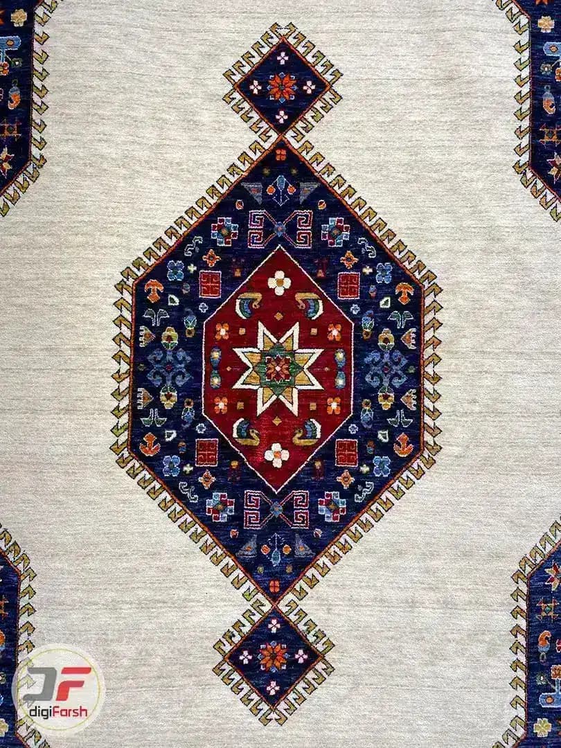 فرش طرح سنتی و دستبافت زرناز کرم کد 2005 — تصویر ۴