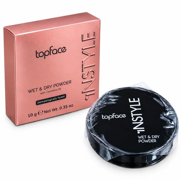 پنکیک دوکاره خشک و مرطوب تاپ فیس Instyle Wet & Dry حاوی روغن کاملیا 10 گرم — تصویر ۳