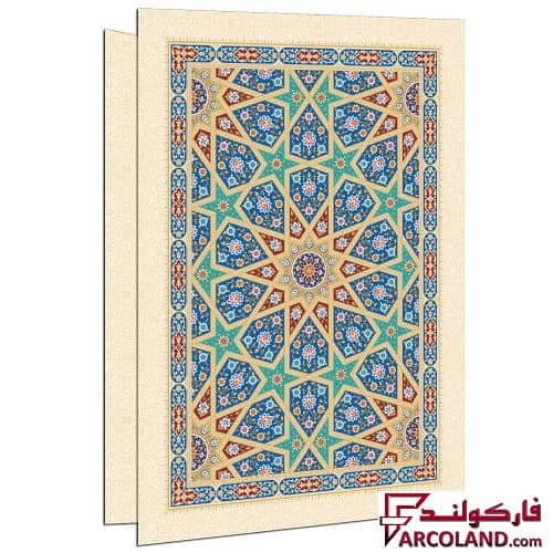 جای کاغذ تذهیب مقوایی طلاکوب مدل دو لت طرح کلاسیک سایز A4 — تصویر ۲