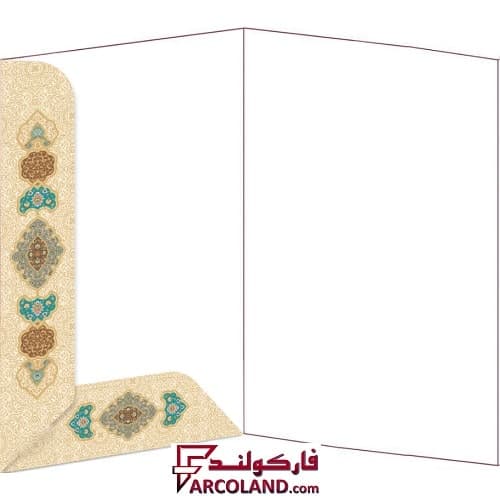 فولدر طلاکوب تک پاکته مقوایی لوح تقدیر سایز A4 طرح کلاسیک — تصویر ۳