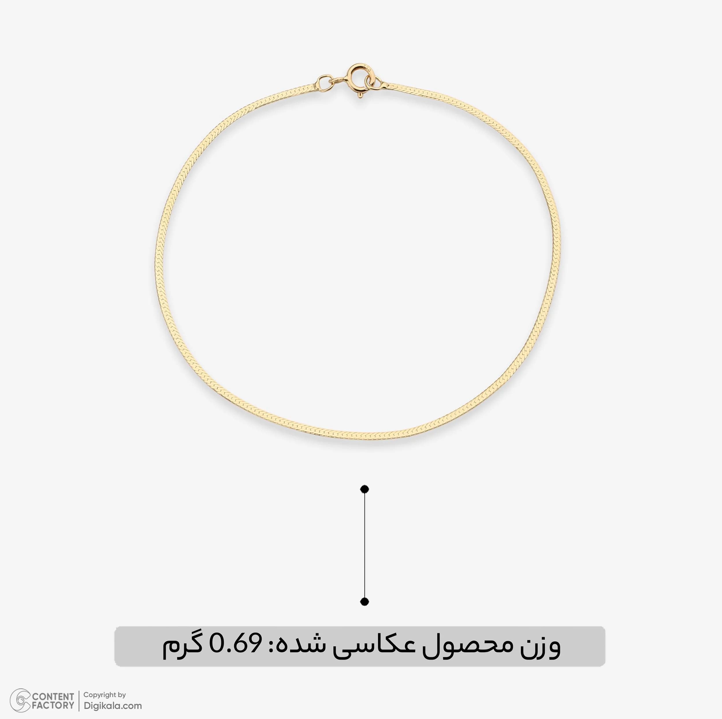 دستبند زنجیری طلا 18 عیار زنانه ناریا مدل هرینگبون کد T27 — تصویر ۸