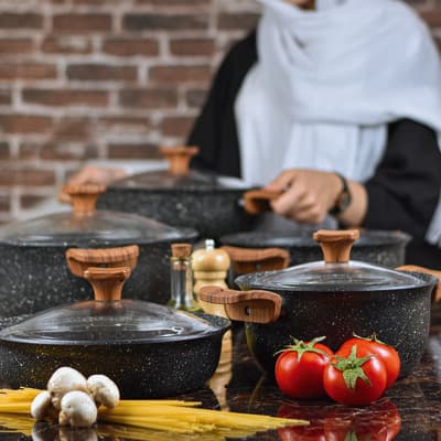 سرویس قابلمه دایکستی 10 پارچه ونیز هاناتک درب پیرکس