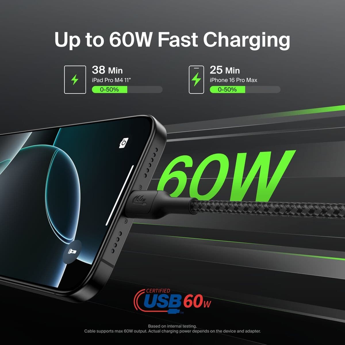 کابل 1 متری بلکین مدل Braided USB-C to USB-C Cable 60W CAB024fq1M — تصویر ۶