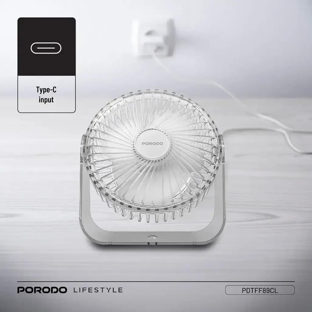 پنکه شارژی پورودو مدل Porodo Portable Cooling Fan PDTFF89 — تصویر ۳